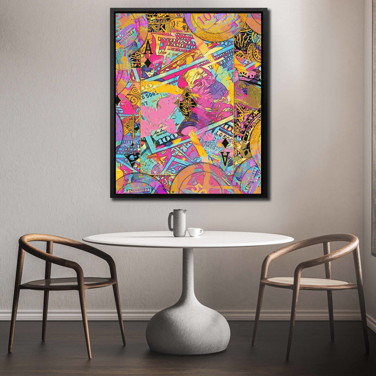 Pink Money Poker Ace - Thedopeart Canvas