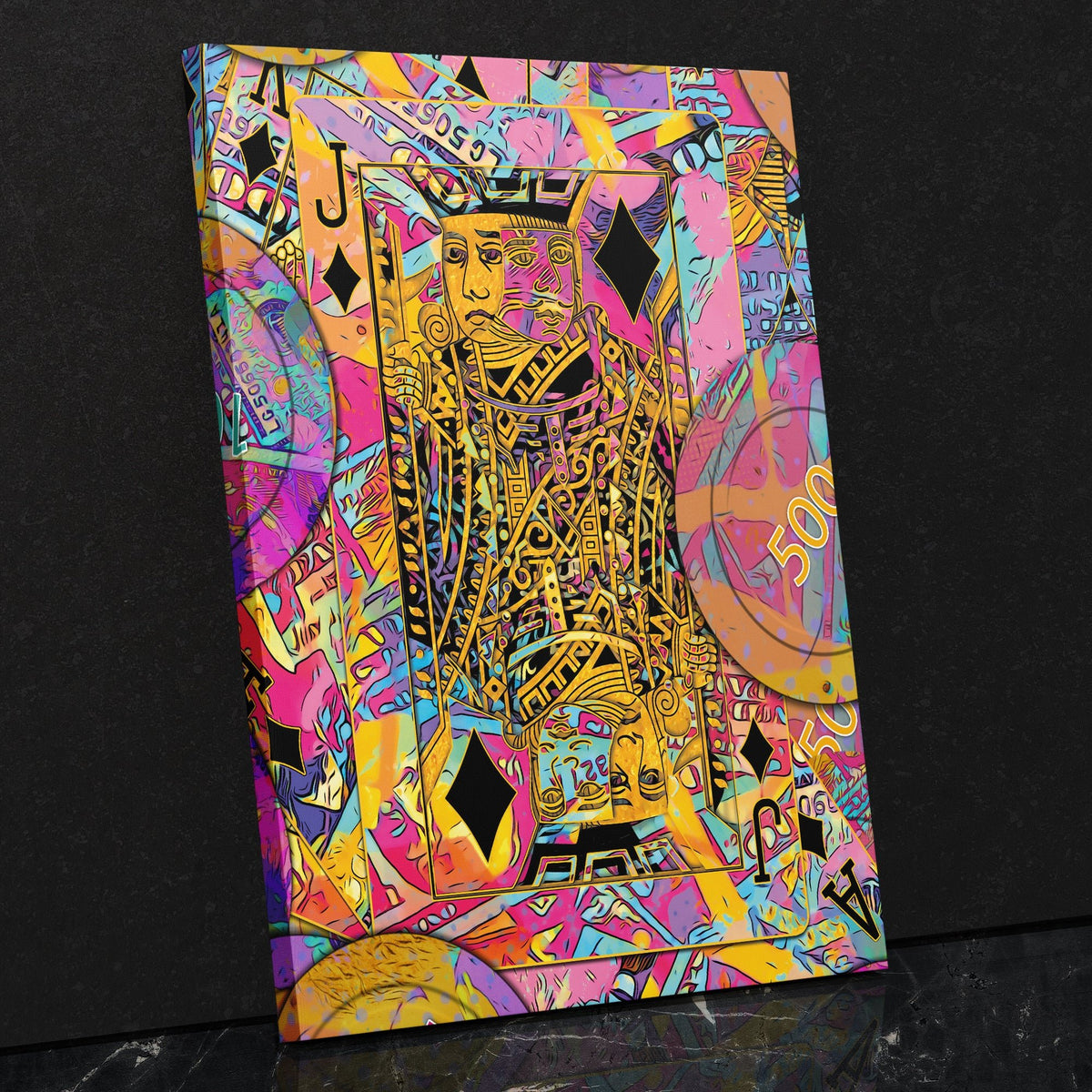 Pink Money Poker Jack - Thedopeart Canvas