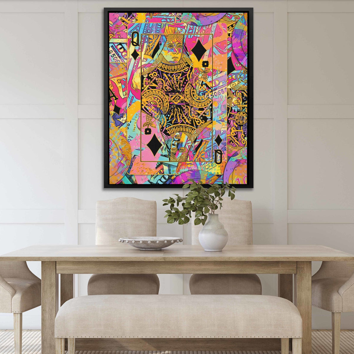 Pink Money Poker Queen - Thedopeart Canvas