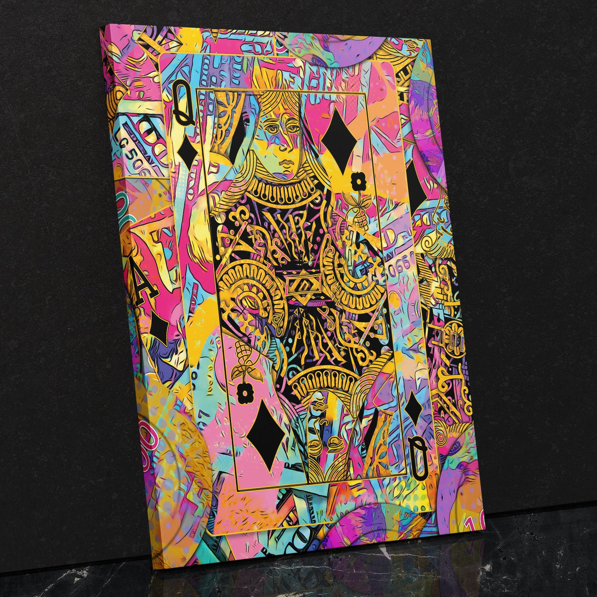 Pink Money Poker Queen - Thedopeart Canvas