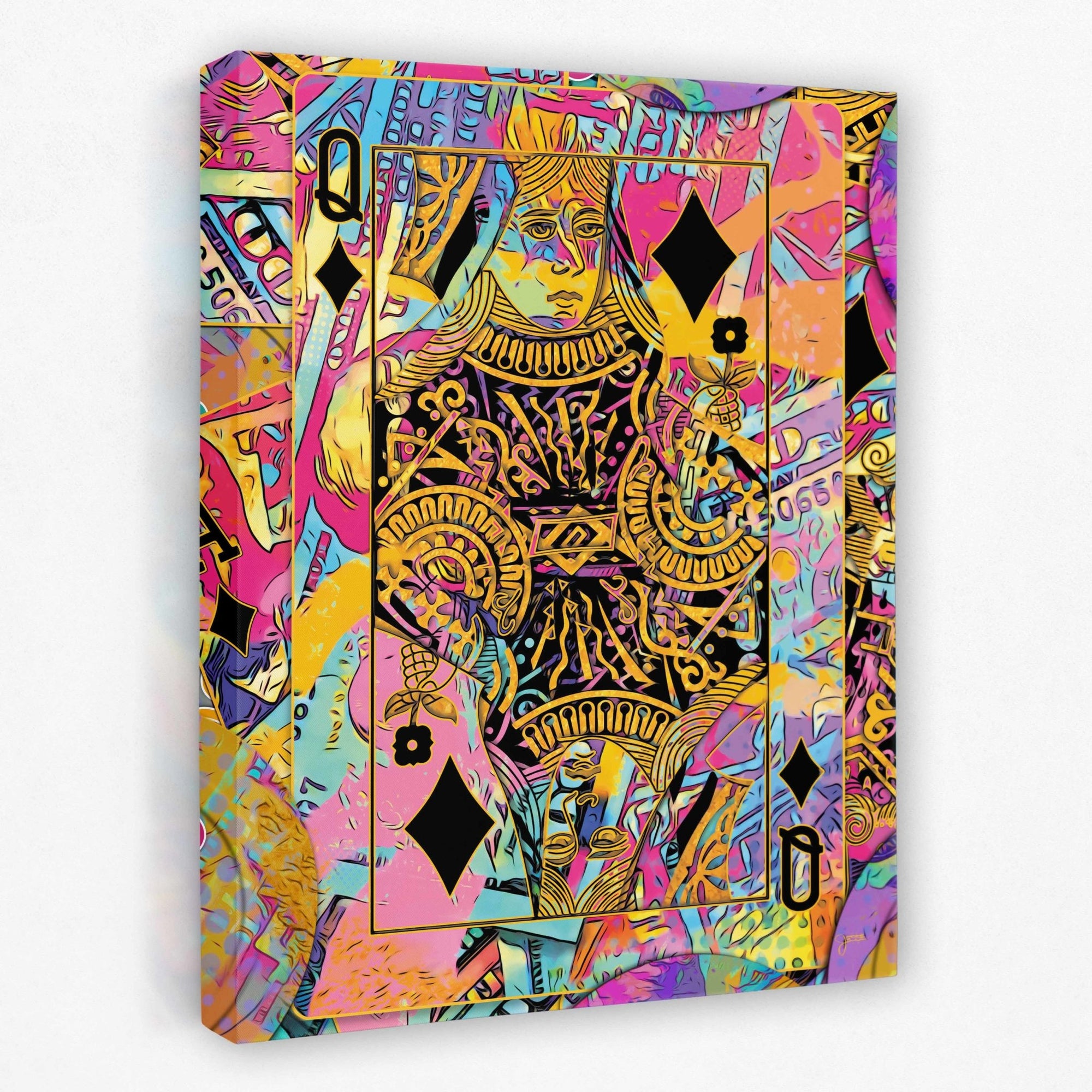 Pink Money Poker Queen - Thedopeart Canvas