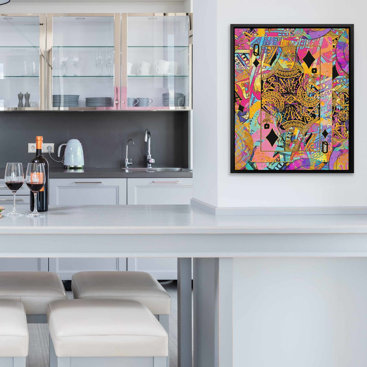 Pink Money Poker Queen - Thedopeart Canvas