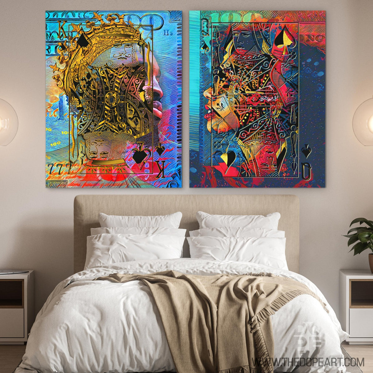 All-Seeing King and Queen Set - Thedopeart Canvas