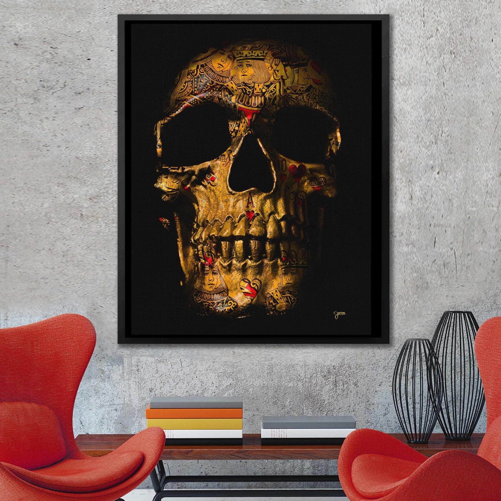 Royal Flush $kull - Thedopeart Canvas