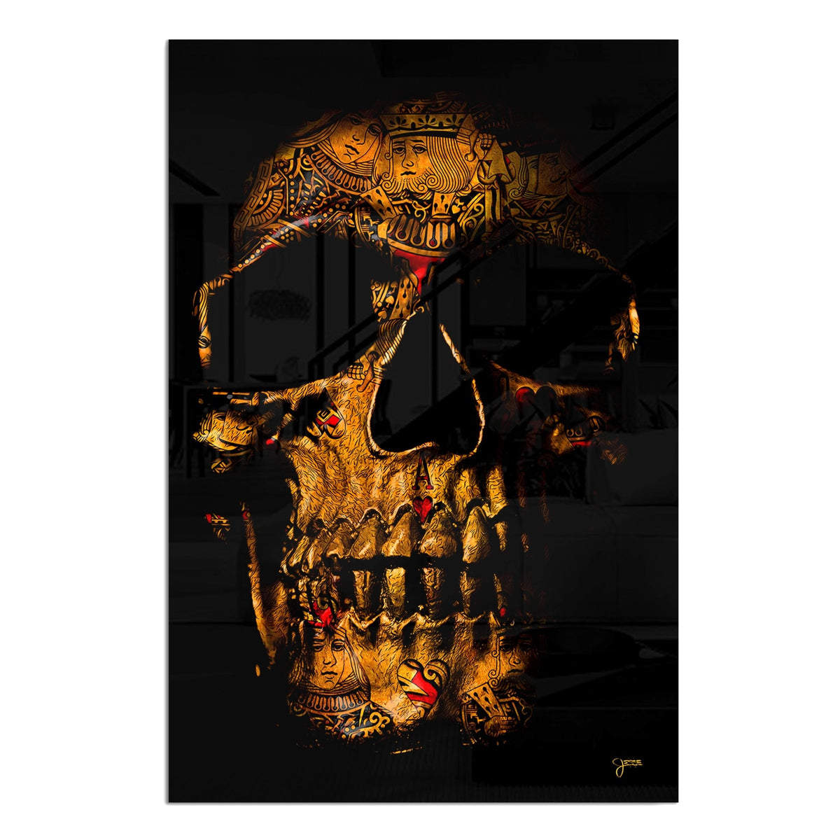 Royal Flush $kull Acrylic Print - Thedopeart Acrylic