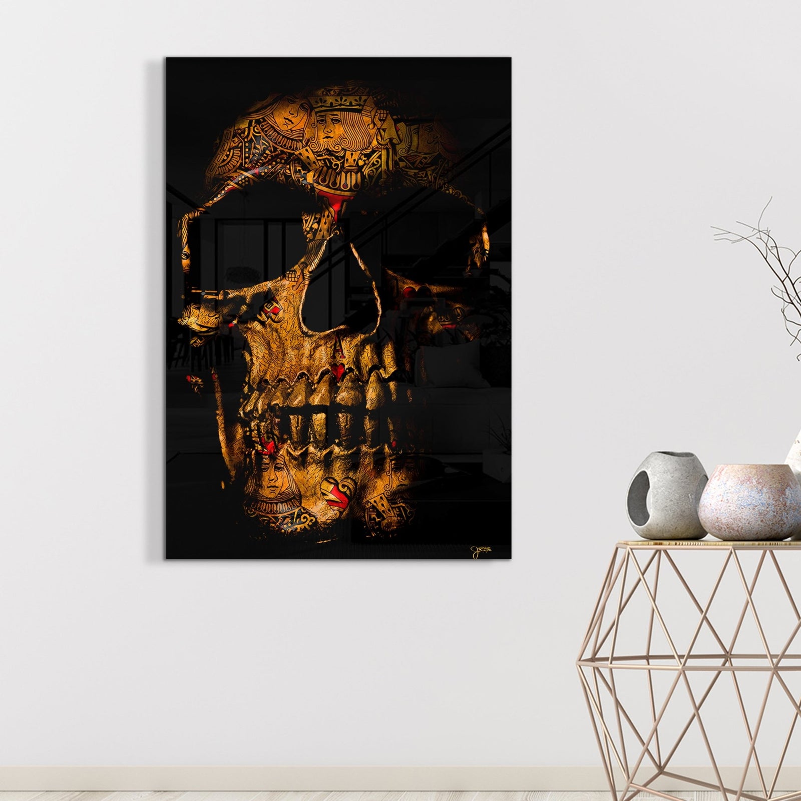 Royal Flush $kull Acrylic Print - Thedopeart Acrylic