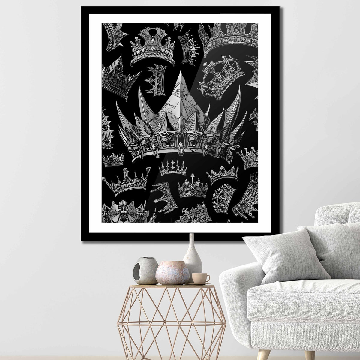 Silver Crowns Semi-gloss Print - Thedopeart Prints