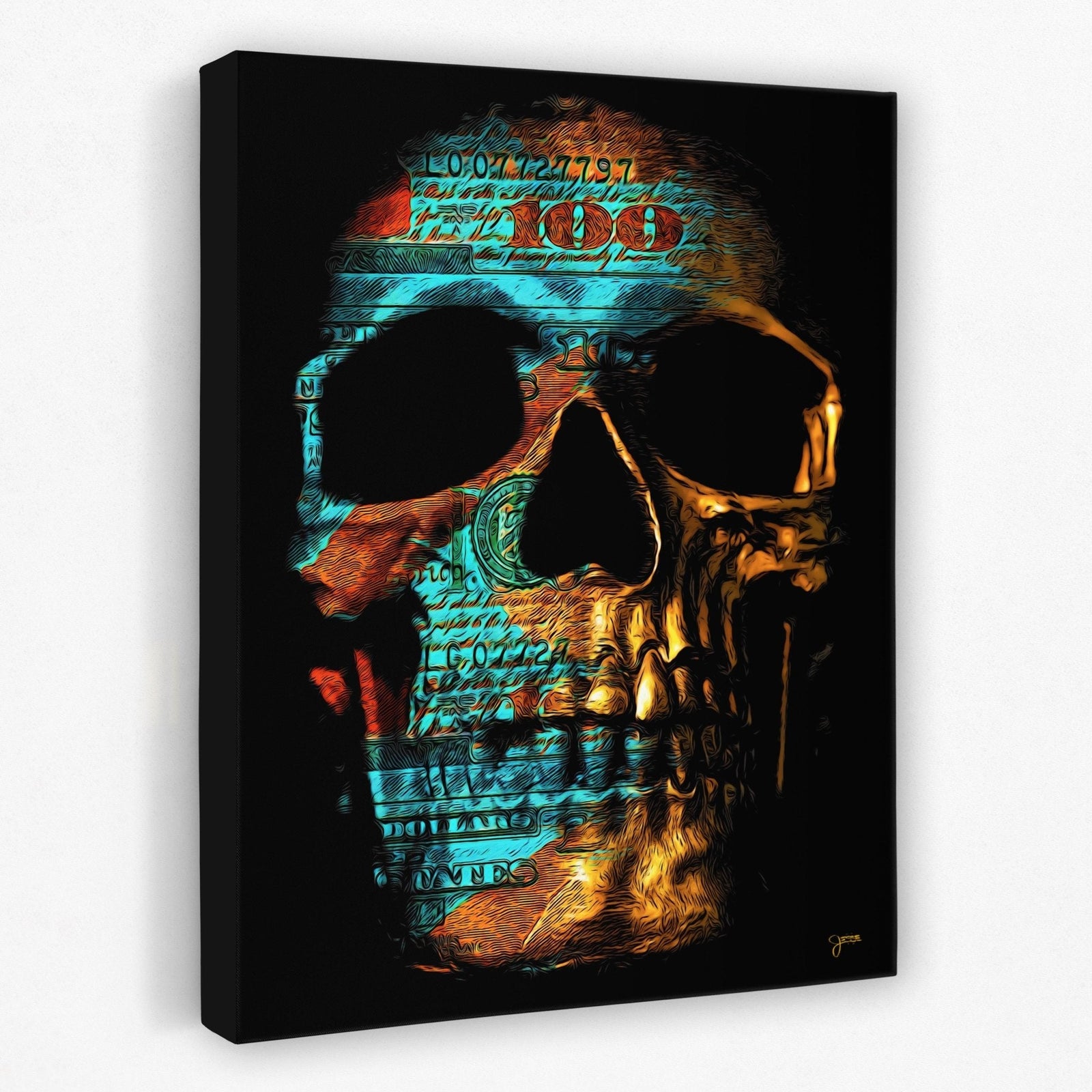 Teal $kull - Thedopeart Canvas