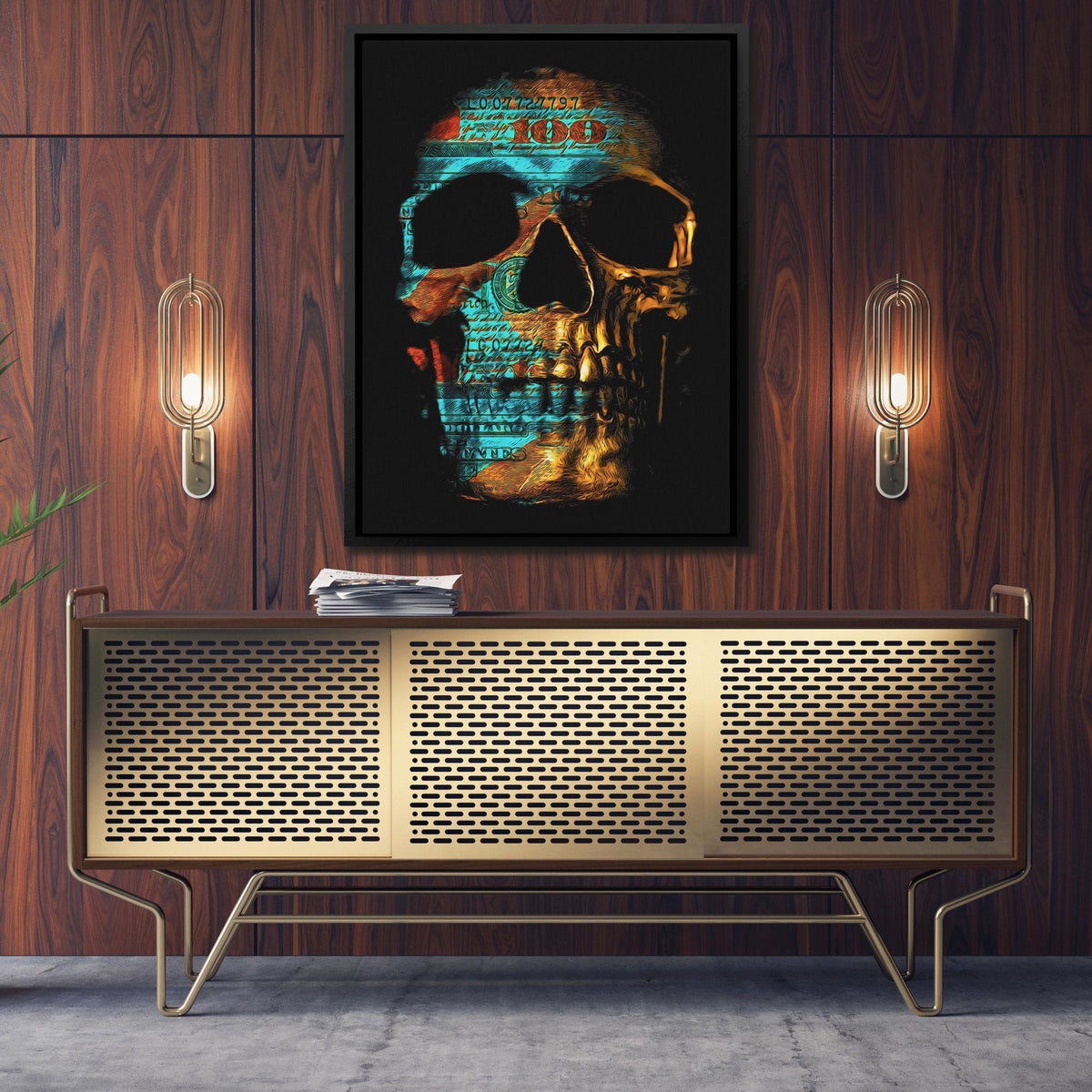 Teal $kull - Thedopeart Canvas