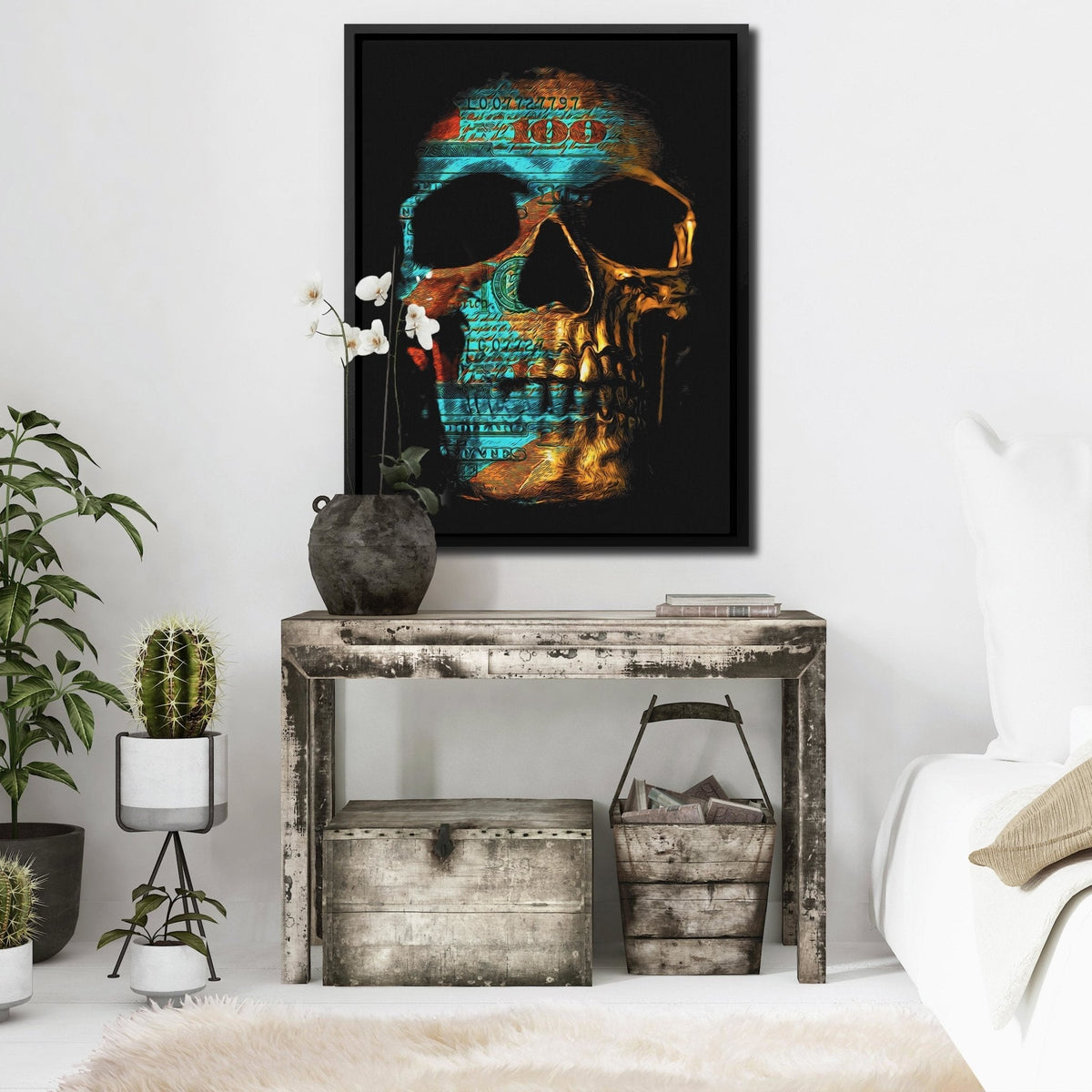 Teal $kull - Thedopeart Canvas