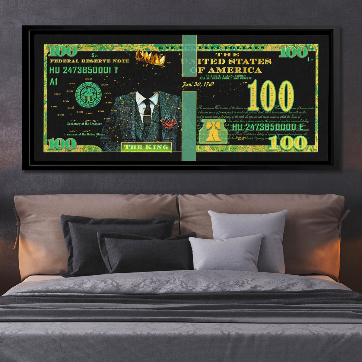 Cash is King - 100 Dollar Bill - Thedopeart Canvas