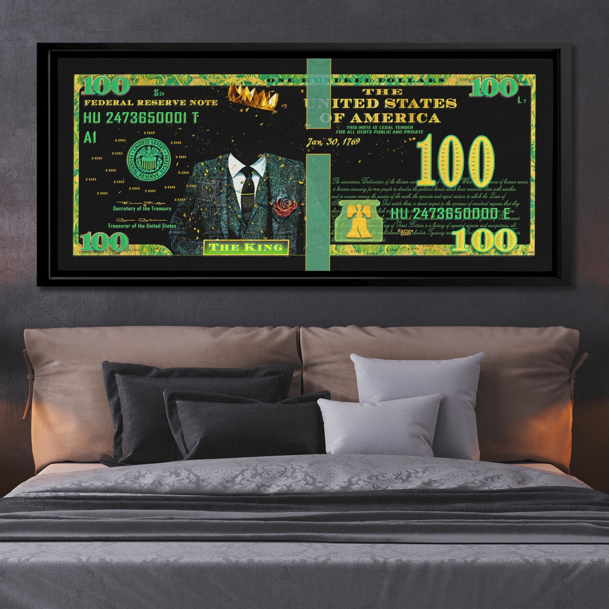 Cash is KING 100 Dollar Bill Canvas Art - Thedopeart