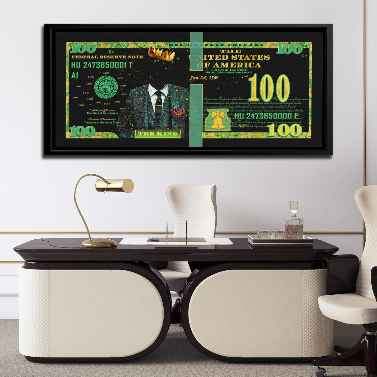 Cash is King - 100 Dollar Bill - Thedopeart Canvas