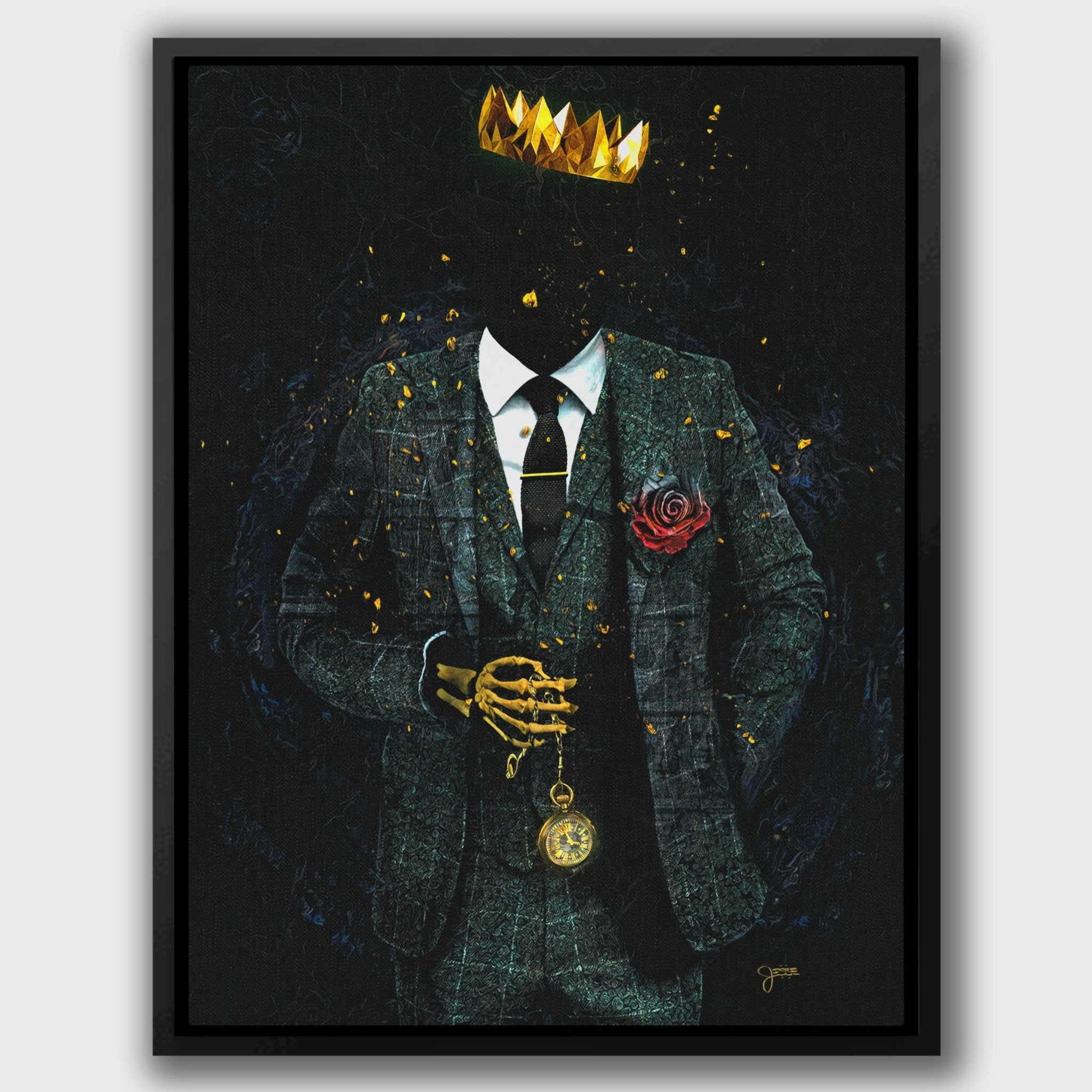 Time is King - Skeleton Black King Art - Office Motivational Wall Art -  Thedopeart
