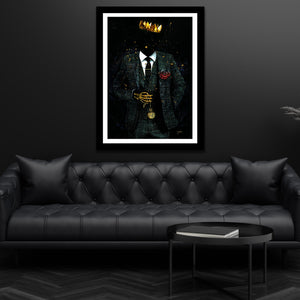 Time is King - Skeleton Black King Art - Office Motivational Wall Art -  Thedopeart