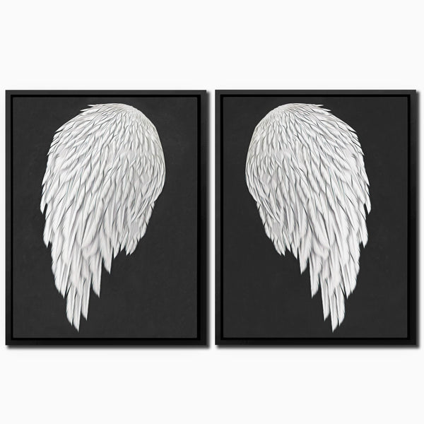 White Angel Wings 2 Piece Set - Thedopeart Canvas