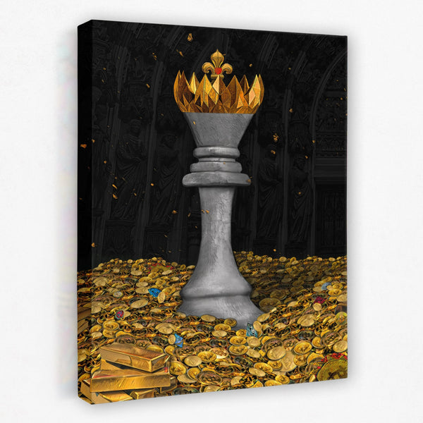 White Bitcoin Chess King